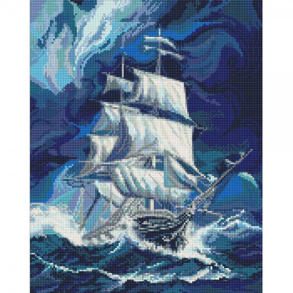 247532 Набір з алмазною мозаїкою "Вітрильник у штормі" 40х50см