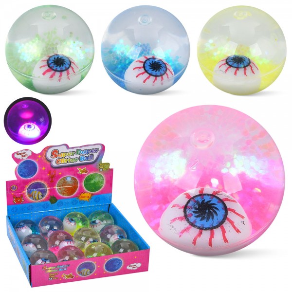 247951 Стрибуни MS 4035-2 водяні, око, світло, 5,5см, гліттер, бат(табл), 12шт(4кольори) дисплей