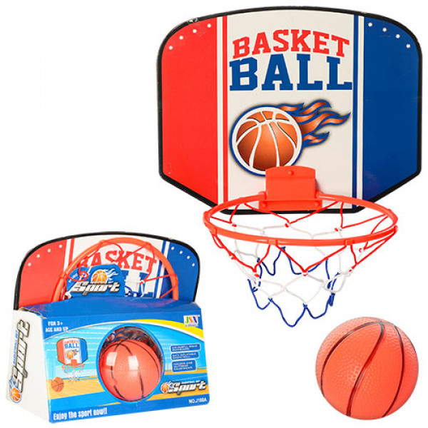 2239 Баскетбольне кільце M 3338 кільце пластик, 20 см., сітка, м'яч, кор., 31-24,5-10 см.