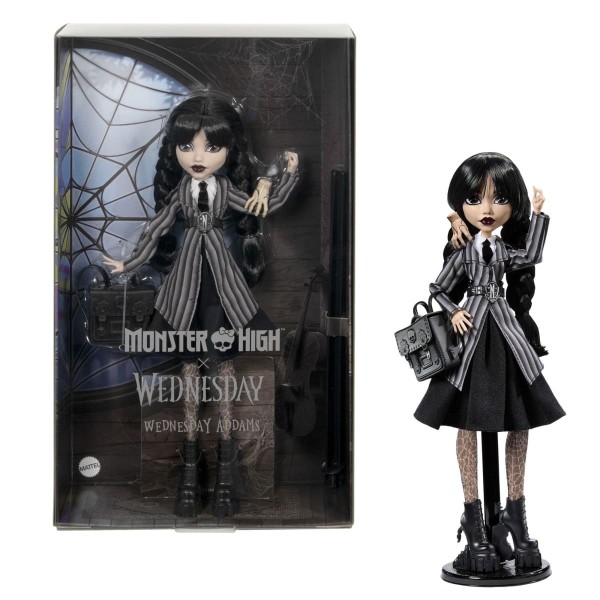 185434 Колекційна лялька Венздей у шкільній формі, Monster High X Wednesday