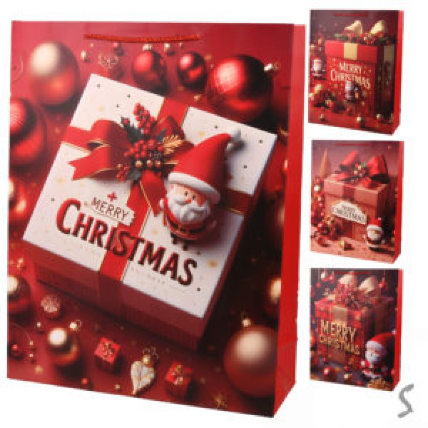 257384 Пакет новорічний паперовий XL "Happy Christmas" 43*55*15см R99733-XL