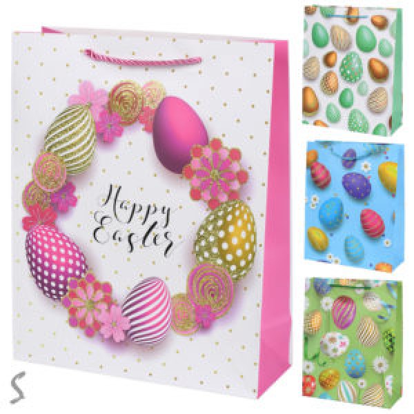 257386 Пакет великодній паперовий M "Easter eggs" 26*32*10см R40802-M