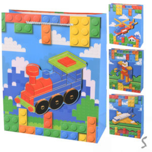 253456 Пакет подарунковий паперовий L "Constructor 3D" 30*41.5*12см R34548-L