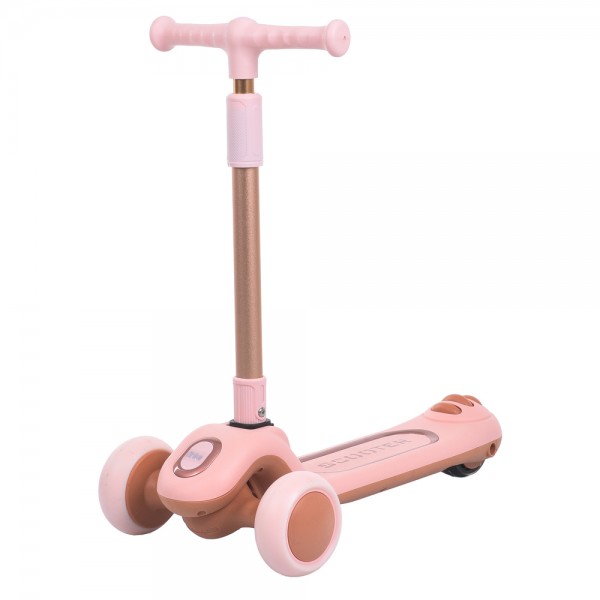 250222 Самокат 2024-pink Maxi-big, метал+пластик, 3колесаПУ,світ,кермо.Bluetooth.підніж.рожевий.бат.кор.
