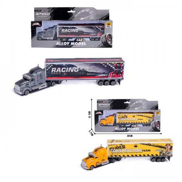 249706 Трейлер BE6890-64B-C метал, 26см, 1:64, 2 види, в кор-ці, 30-14-5,5см