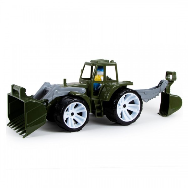 152638 Іграшка дитяча "Трактор BAMS 2 ківша" вiйськовий BAMSIC, арт.007/20 Бамсик