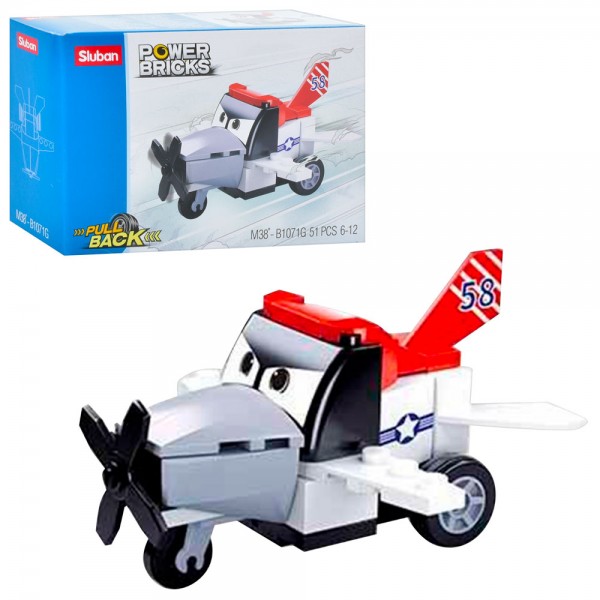 152619 Конструктор SLUBAN M38-B1071G "Power Bricks": Літачок, 51 дет.