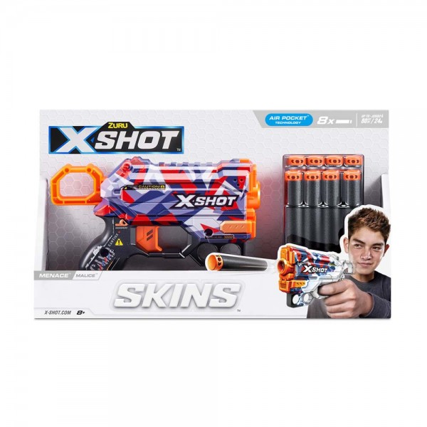 158867 Швидкострільний бластер X-SHOT Skins Menace Malice (8 патронів), 36515M