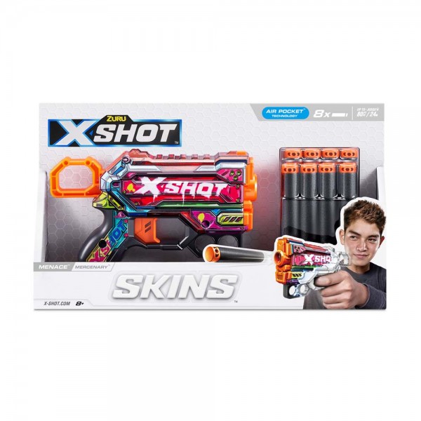 158868 Швидкострільний бластер X-SHOT Skins Menace Mercenary (8 патронів), 36515P