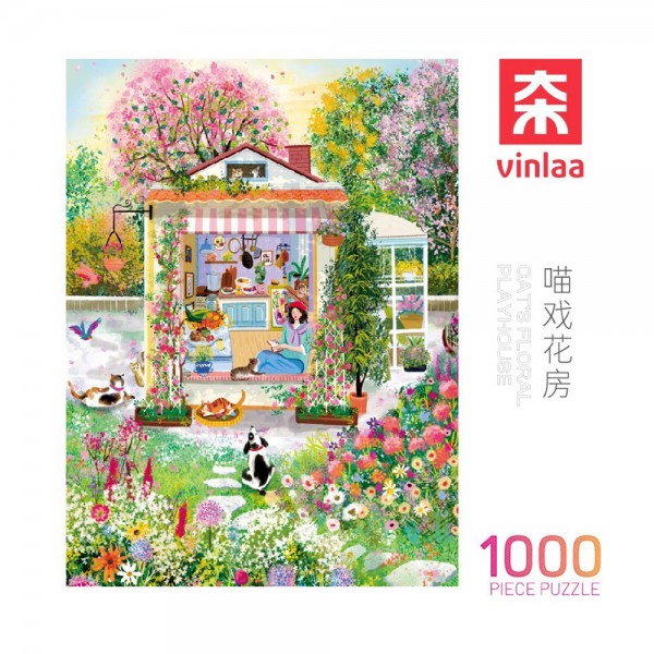 261821 Пазли 81016 Cat's Floral Playhouse, 1000 дет., 50х70, кор., 28-28-6 см.