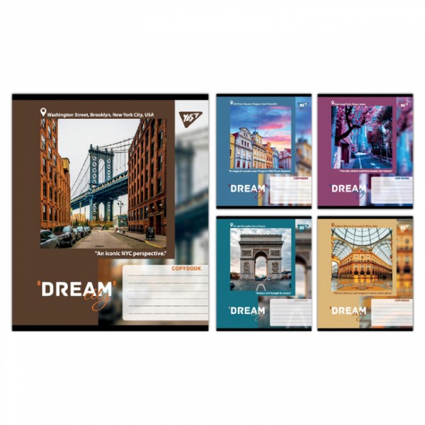 228354 А5/36 кл. Yes Dream City, зошит учнівський загальний