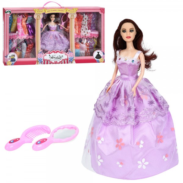 246171 Лялька з вбранням YT6008 плаття, дзеркало, гребінець, кор., 62-33-6,5 см.