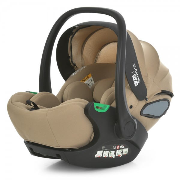245925 Автокрісло дитяче El Camino i-FIX+ ME 1110 Natural Beige i-SIZE R129,зріст дитини 40-87см,рег.підгол