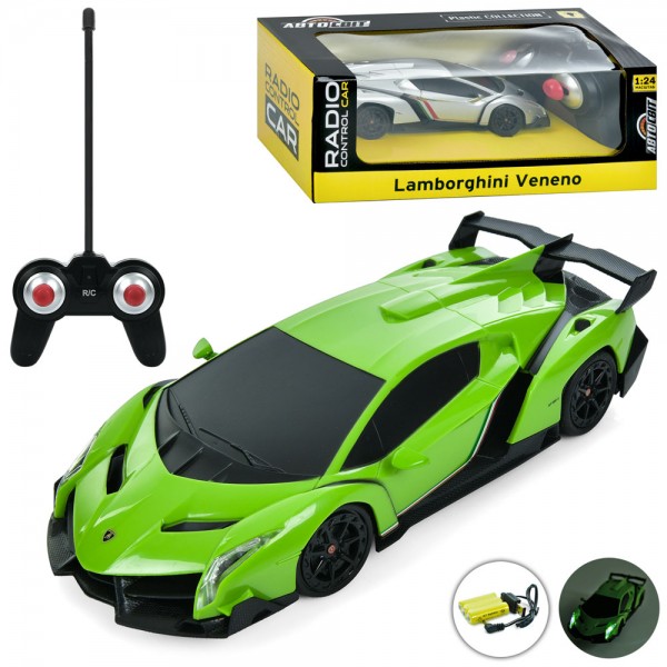 163468 Машина AR-2318 АвтоСвіт,1:24,Lamborghini,радіок.,акум.,гум.колеса,USB,2кольори,світло,кор.,27-10,5-1