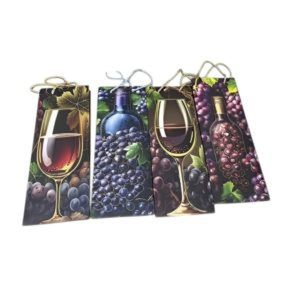 262917 Пакет паперовий під пляшку "Grapes & Wine" 12*9*35см