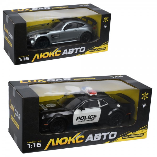 253223 Машина M 6424  р/к, акум, 26,5см, 1:16, світло, гумові колеса, USBзарядне, 2види(1в-поліція)