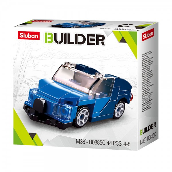 110905 Конструктор SLUBAN M38-B0885C "Builder": спортивна машина Бугаті, 44 дет.