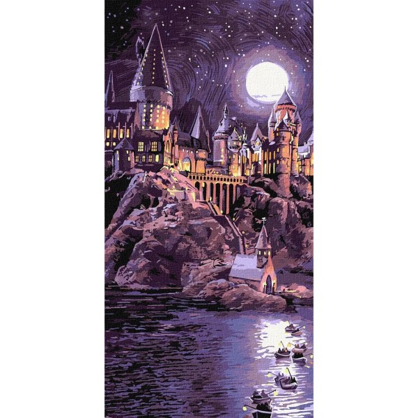 260036 Набір для розпису по номерах WB "Harry Potter: Прибуття до Гоґвортсу з фарбами металік extra" 40х80см