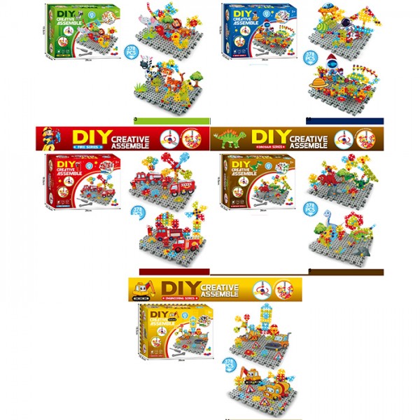 247567 Мозаїка JY-2004D-G-K-T-X  (18шт) на шурупах, інструменти, картки фігури-пазли, 378дет, 5 видів, в кор-ці, 26-19,5-10см