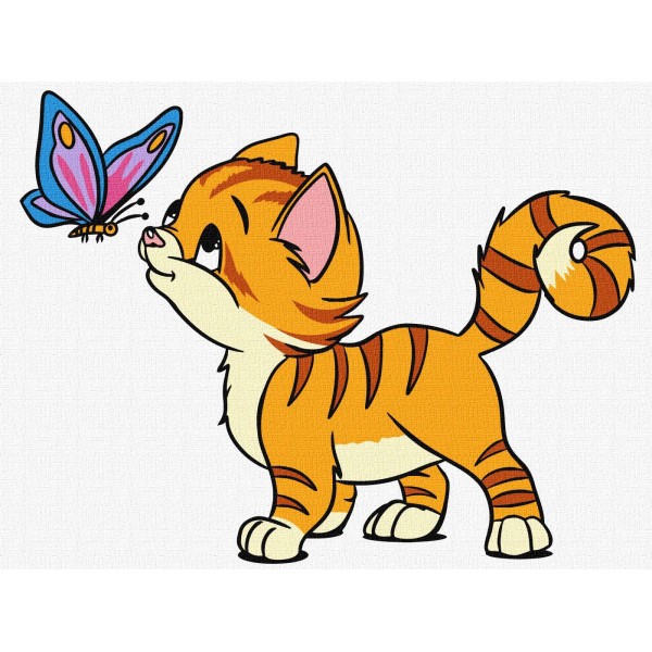 167280 Набір для розпису по номерах для дітей "Котик і метелик" 30х40см
