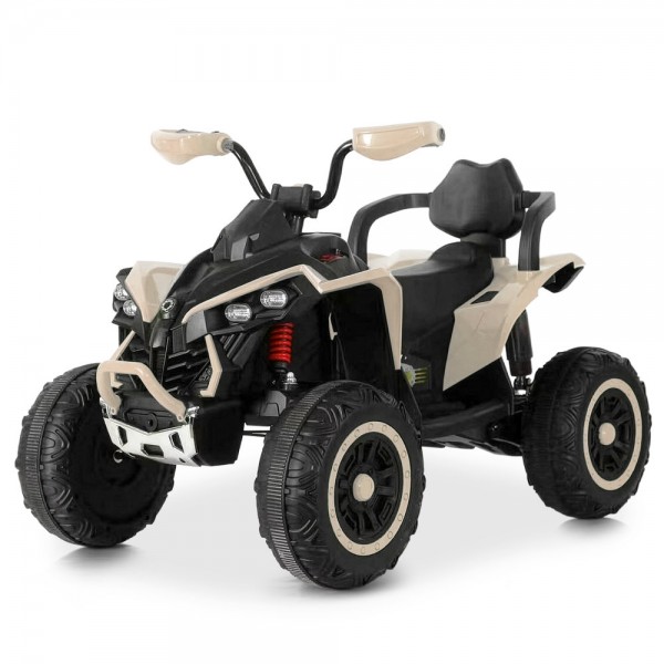 250834 Квадроцикл M 6381EBLR-13 2.4G радіокер.,1*12V7AH, 2*45W, MP3,USB, BLUETOOTH,TF,EVA, шкіра,бежевий