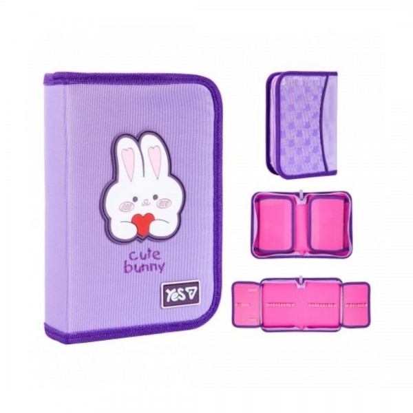 253184 Пенал твердий Yes одинарний з двома клапанами HP-04 Cute Bunny