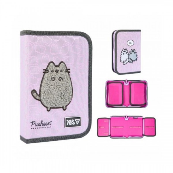 253186 Пенал твердий Yes одинарний з двома клапанами HP-04 Pusheen Delicacy