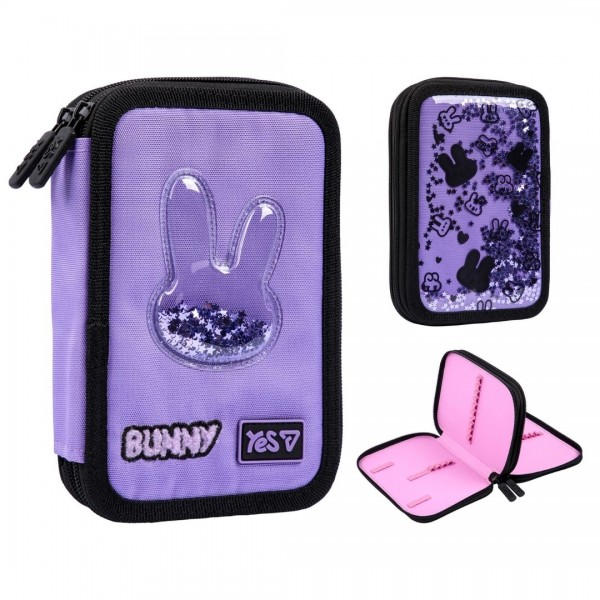 253198 Пенал твердий Yes подвійний HP-01 Shiny Bunny