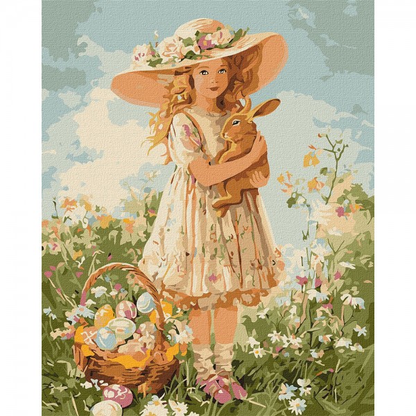 247544 Набір для розпису по номерах "Дівчинка з кроликом" 40х50см