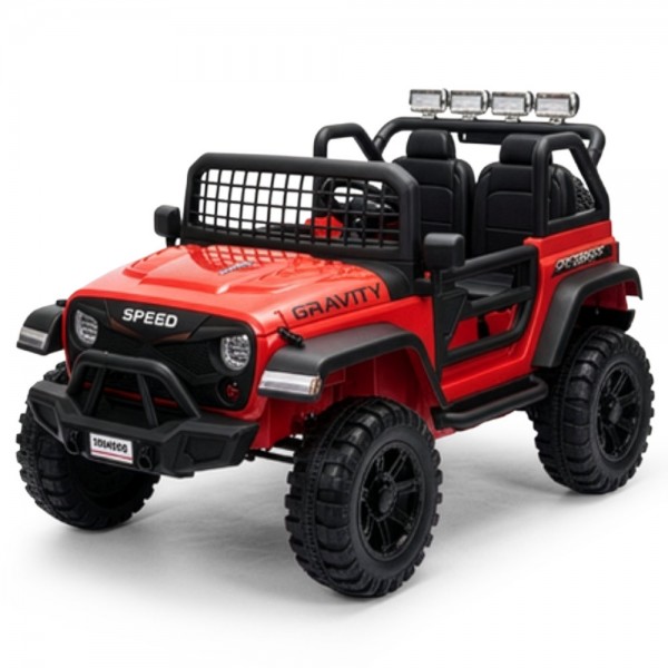 252183 Джип M 6376EBLR-3 радіо/к2,4G,1акум12V10AH,4мотора45W,BLUETOOTH,USB,TF,EVA,муз,світ,шкіра,червоний