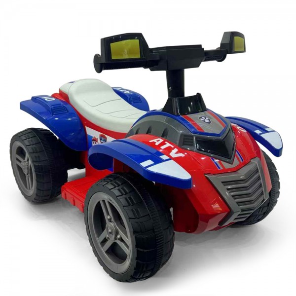 252190 Квадроцикл M 6367ELR-3-4 радіо/к,2*25W,1*6V7AH, MP3, BLUETOOTH,EVA,муз,світ,шкіра,червоно-синій