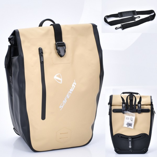 220296 Сумка на багажник MEB 700C NOVA TRUNK BAG BEIGE для електровелоcипеда,застібка,наружна та внут.кишен