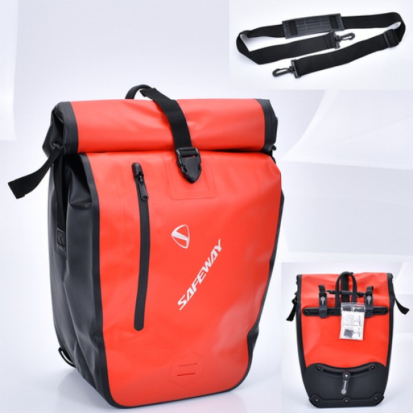 220298 Сумка на багажник MEB 700C NOVA TRUNK BAG RED для електровелоcипеда, застібка,наружна і внут.кишені,