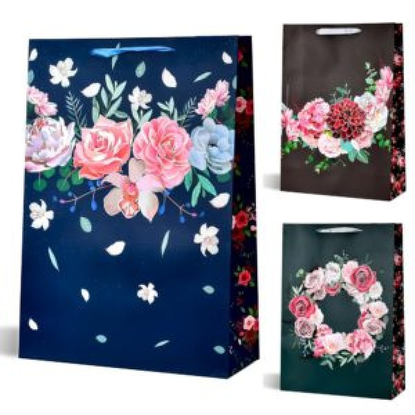 257396 Пакет подарунковий паперовий L "Flower evening" 31*44*12см R91261-L