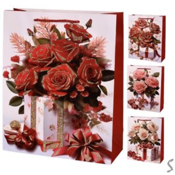 257398 Пакет подарунковий паперовий L "Flowers" 30*41.5*12см R98415-L