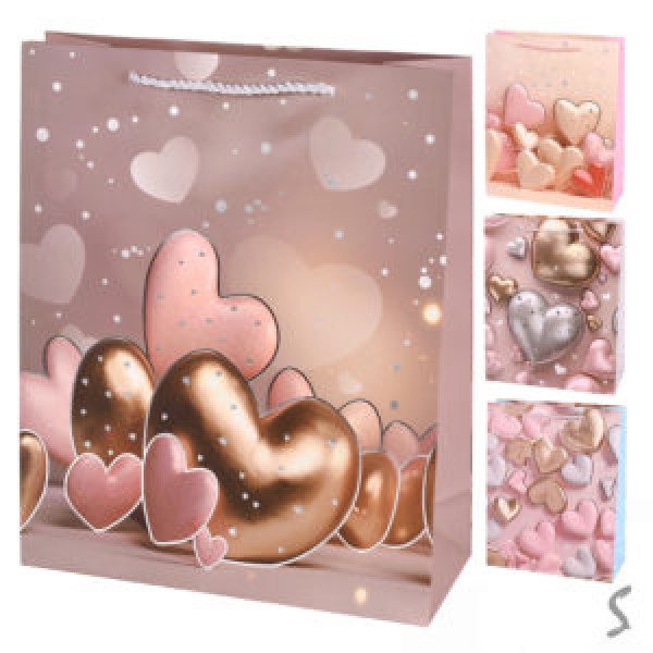 253459 Пакет подарунковий паперовий L "Hearts" 30*41.5*12см R34557-L