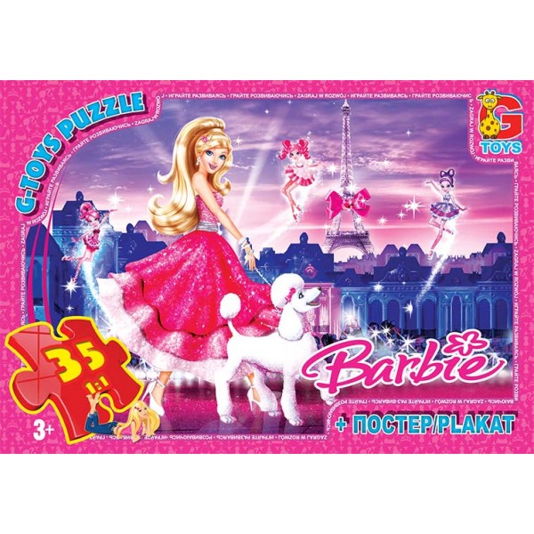 163544 BA029 Пазли ТМ "G-Toys" із серії "Barbie", 35 ел.