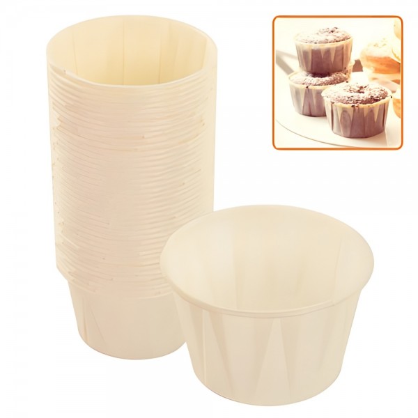 166594 Формочки паперові для мафінів 100шт/уп (d4.4см h3.5см), MC4435W