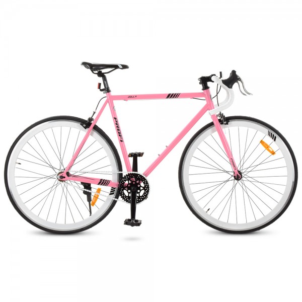 49852 Велосипед 28д. G56JOLLY S700C-4H (1шт)сталь.рама 56см,алюм.кермо-баран,трек.кол.700*23С,рожевий