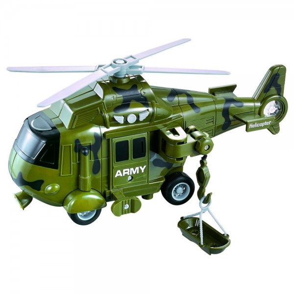 161950 Гелікоптер WY761A військовий, інерц., рухомі деталі, муз., світло, бат., кор., 23,5-15,5-11 см.