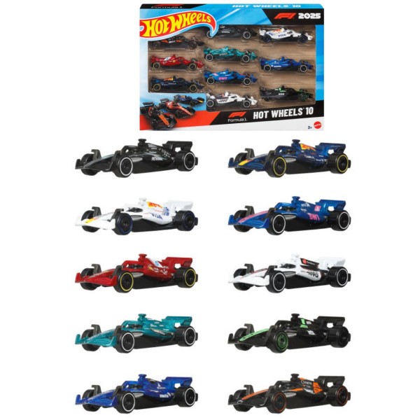 259998 Набір з 10-и базових машинок "Формула 1" Hot Wheels