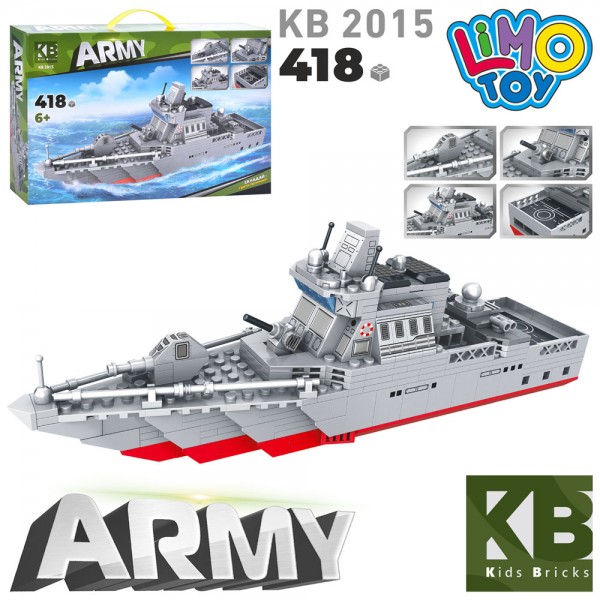 156686 Конструктор KB 2015 військовий корабель, 418 дет., кор., 48-30-7 см.
