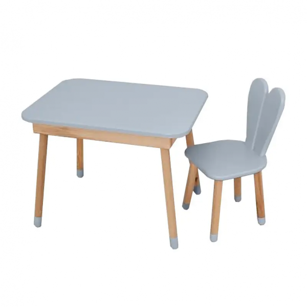 156172 Комплект ARINWOOD Зайчик Table з ящиком Сірий (столик 500×680 + стілець) 04-027GREY-TABLE