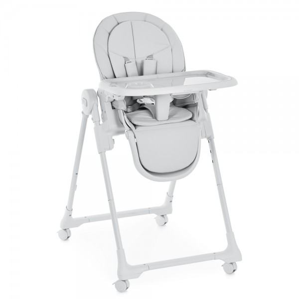 245936 Стільчик El Camino CRYSTAL ME 1037 Nude Gray для годування,5-точ.ремені,матрац,4 колеса,шкір., сірий