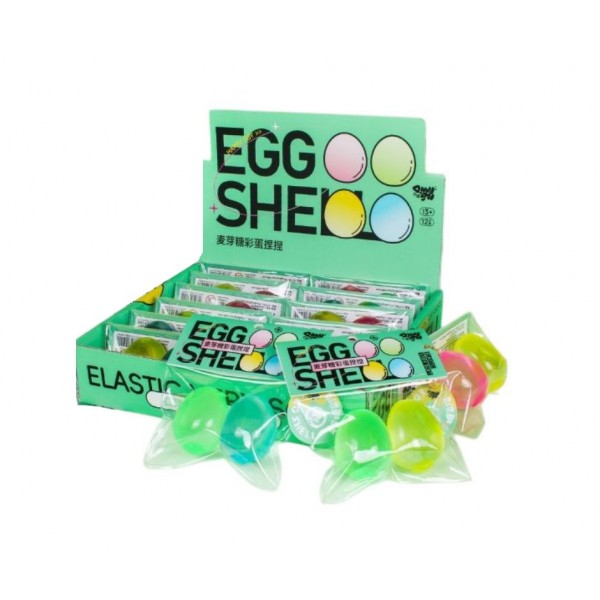 244962 Іграшка-антистрес SiYu-354  яйце, набір 2шт., тягнеться, 4 кольори, кул., 12 шт., в диспл.,28-6-24см