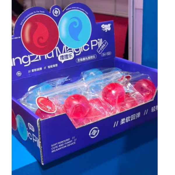 244945 Іграшка-антистрес SiYu-502 куля, тягнеться, кул., 2 кольори, 24 шт. в диспл., 24-6,5-24 см.