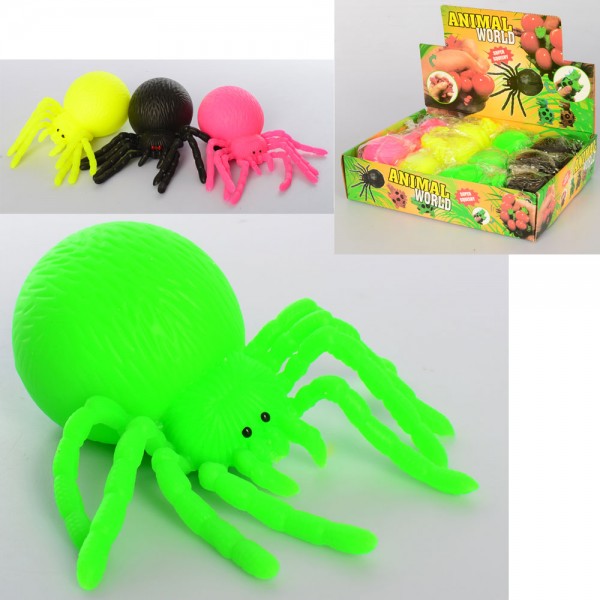 103575 Іграшка MS 3208-2 павук, антистрес, 12 шт. (4 кольори) в диспл., 26-6-20 см.