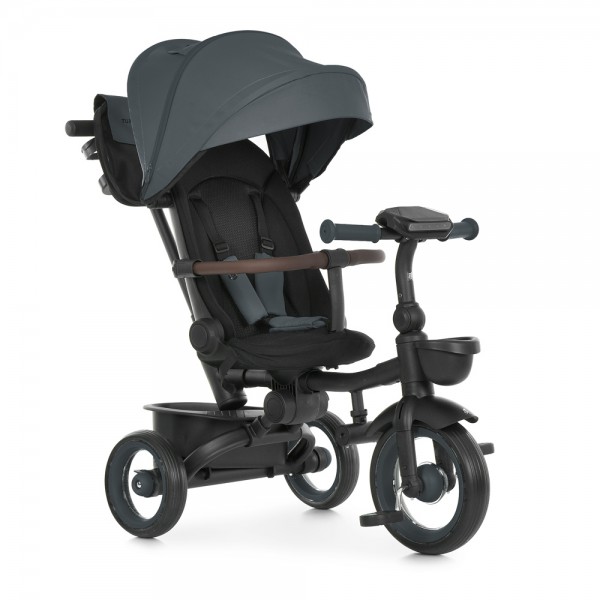 247750 Велосипед MT 1038-1 Magnet Gray 3 колеса EVA, поворотн, складний, батьк. ручка, багажник,темно-сірий