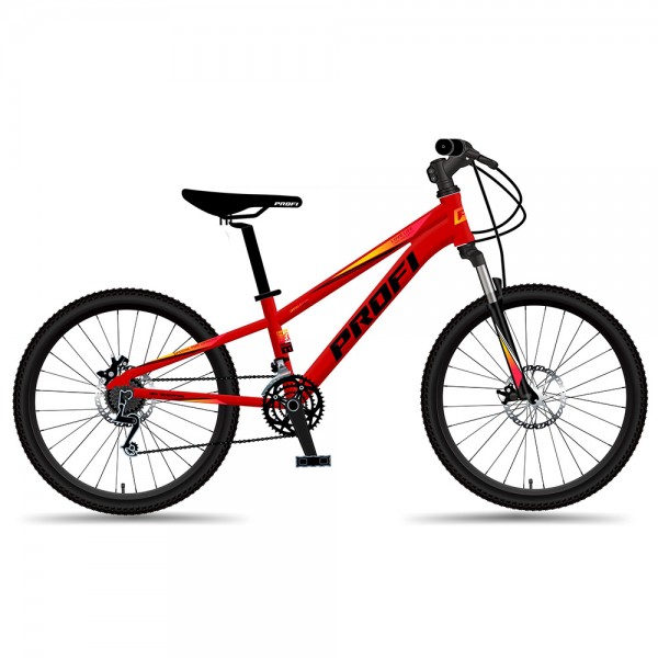 164997 Велосипед 24 д. MTB2401-1 алюм.рама 11", SHIMANO 21SP, швидкознім.кол., червоно-чорний мат.