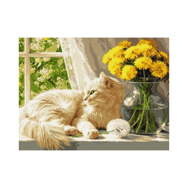 259831 Набір для розпису по номерах "Муркотливе сонце" 30х40см